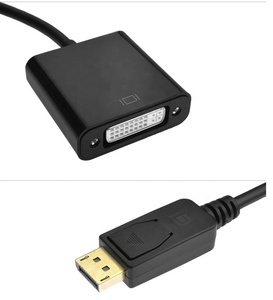 高质量的 Displayport 到 DVI 适配器转换器 DP 到 DVI 公对母 1080 P 适配器与电缆