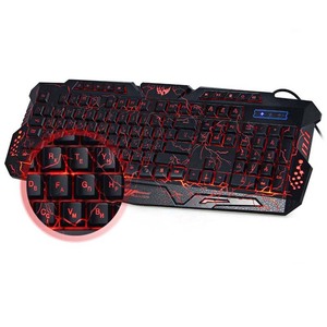 Accesorios electrónicos, teclado de juegos para ordenador de escritorio y portátil, alimentado por USB, tricolor, retroiluminado, completo, n-key