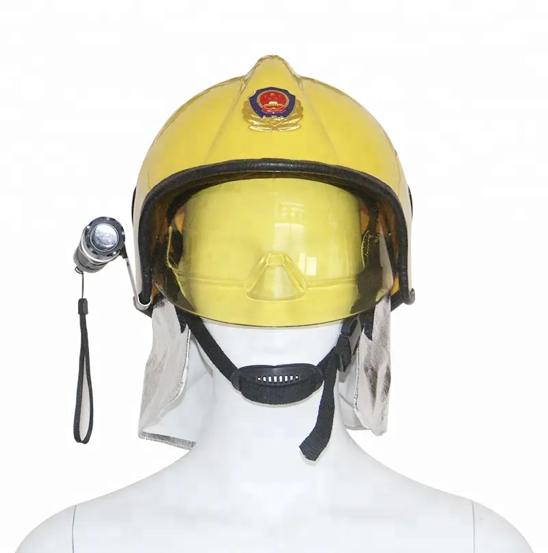 Europese Brandweerman Reddingsveiligheidshelm Met Helmlamp