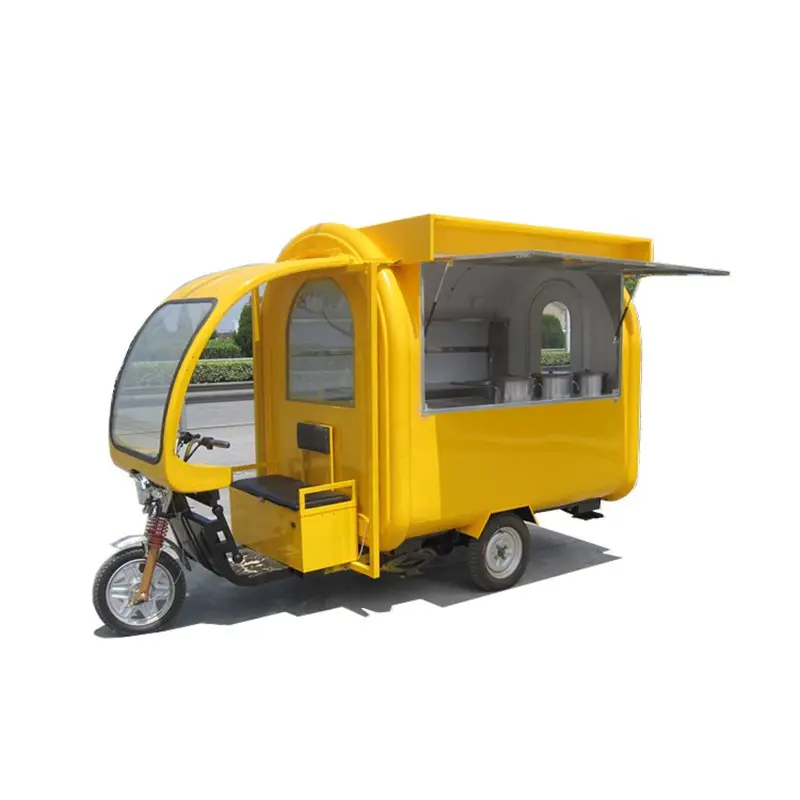 2024 Street Mobile Kitchen Tricycle Food Truck Snack Food Vending Van Chariot de crème glacée personnalisé rapide
