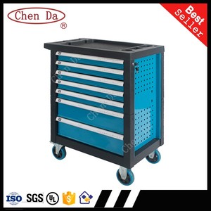 红色重型工具箱，带 7 个抽屉，用于手动工具硬件存储