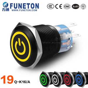 19 millimetri 2 Posizione 3 Pulsante Interruttore Interruttore di Spinta Interruttore DPDT Illuminato Metallo Interruttore con LED In Acciaio Inox Impermeabile - Product Image 3