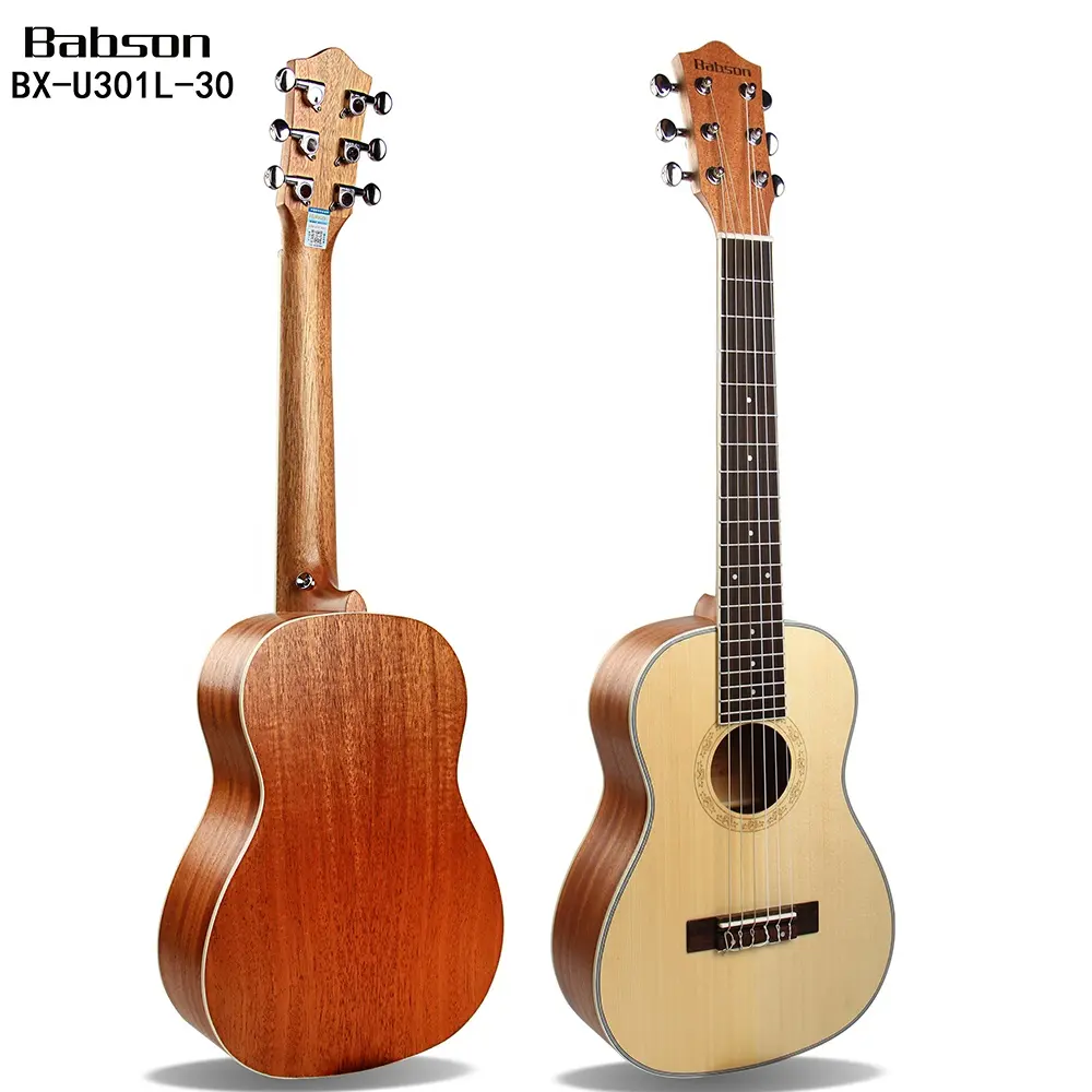 Bariton boyut ahşap ukulele çin Fabrika 30 inç 6 dizeleri guitarlele küçük gitar