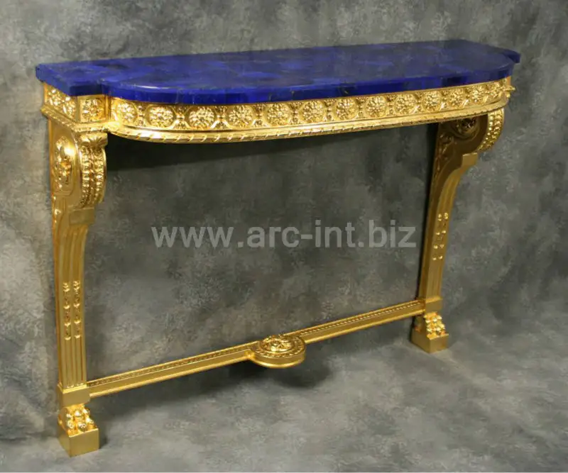 Lapis Lazuli Naturali con golden console da tavolo top