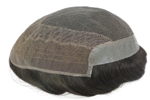 SHOW-ING Hair Amazing Natural Super Invisible French Lace With Skin <strong>Back</strong> High Grade <strong>Human</strong> Hair Toupee - Product Image 3