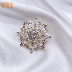 Antique Rhinestone &amp; Crystal Plated <strong>Brooch</strong> Jewelry Unisex Saree <strong>Brooch</strong> Pins for Wedding Party Gift Bag Engagement for Children - Product Image 3