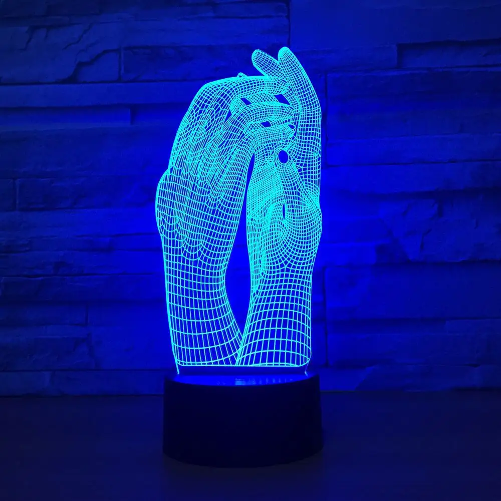 Lampe LED 3D USB en acrylique, 7 couleurs avec lampe 3D, Art créatif, Articles d'ameublement, jouet créatif, cadeau