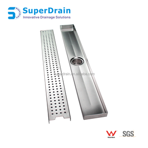 China High Quality <strong>Punched</strong> Hole Stainless Steel Bathroom Sanitary Long Floor Drain with Channel
