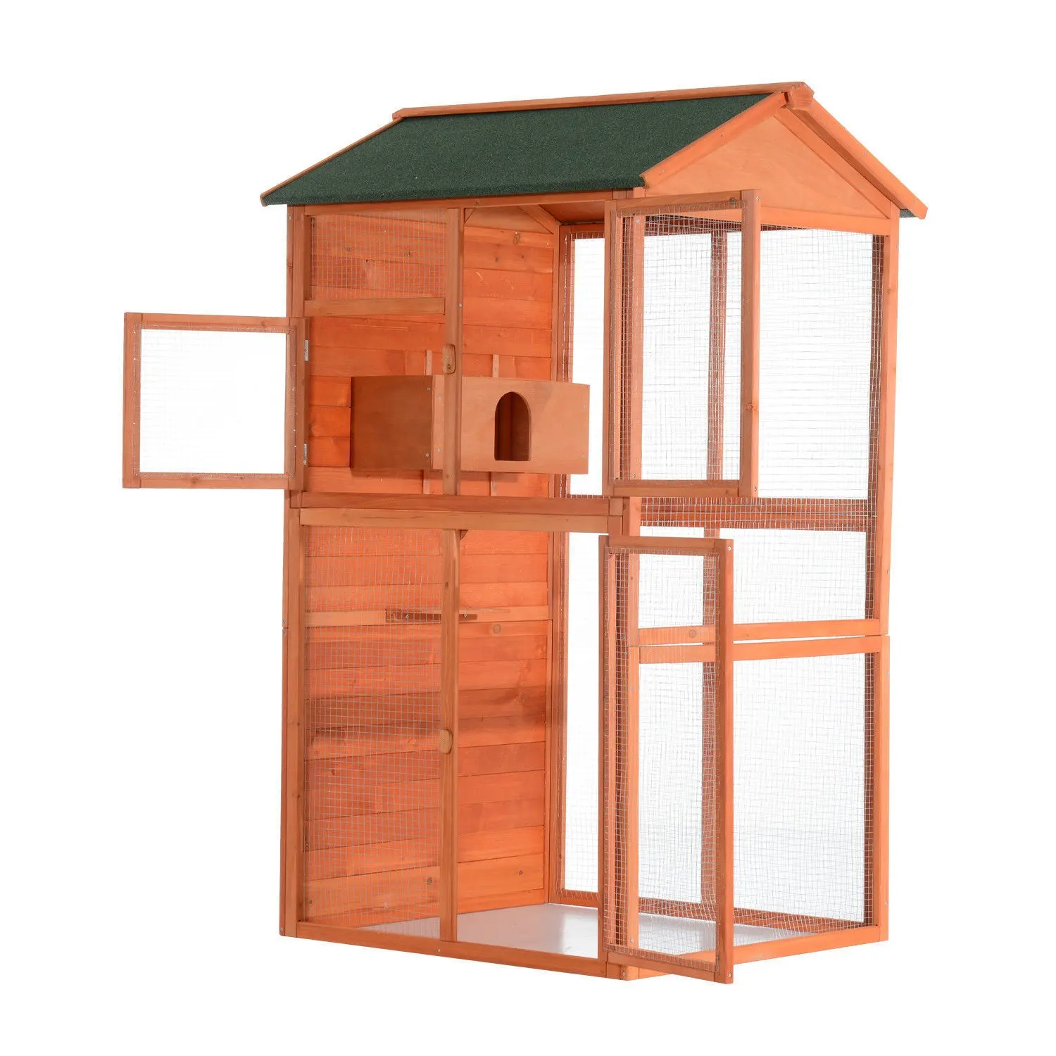 Hot sale 71" Wood Bird Cage Large Parrot Finch Macaw Cockatoo Pet Supply cheap bird houses