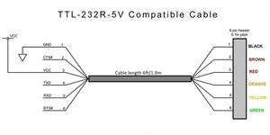6Pin FTDI TTL rl modülü Arduino USB TTL UART seri tel adaptörü RS232 kablosu