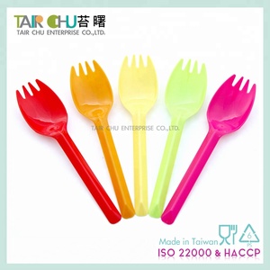 13厘米长度一次性塑料勺子和叉子组合