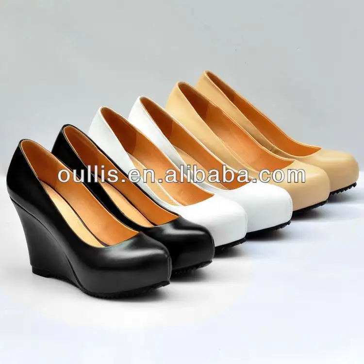 Neueste Mode Schuhe Frauen High Heels Leder Wedges Schuhe CP6094