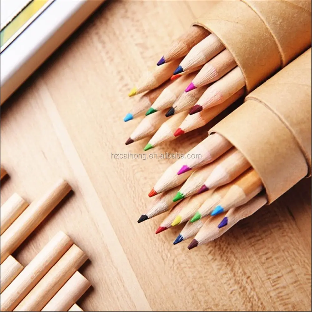 Haute qualité 12 crayons en bois de couleur dessin coloré peinture Kit de crayons enfants papeterie cadeau crayons de couleur