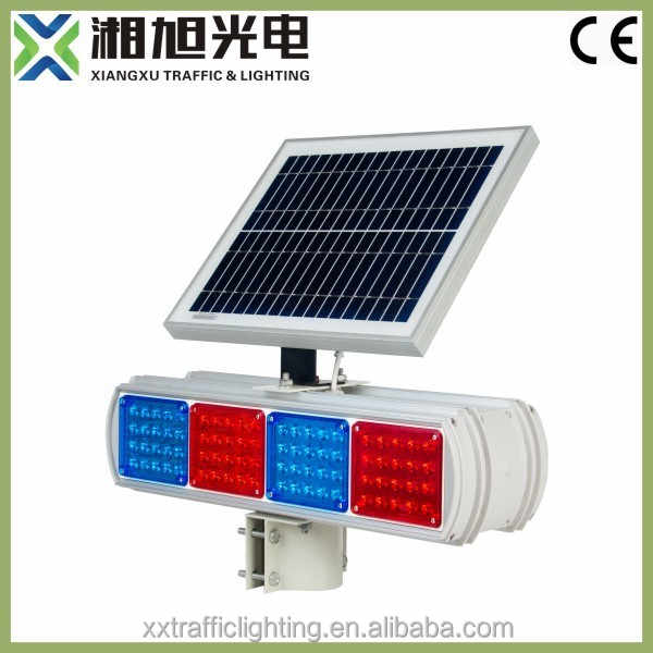 User-defined Solar LED Warning Traffic Light with Blue Red Color