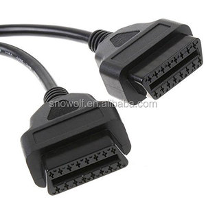 Obd2 divisor 30cm cabo de extensão, cabo foselal 16pin macho para fêmea dupla y preto - Product Image 2