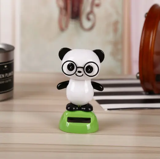 Brinquedos Brindes promocionais de plástico personalizado panda solar brinquedos em movimento