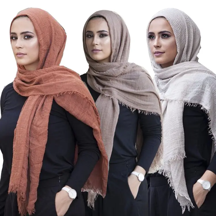 Las mujeres de algodón impreso huellas dactilares patrón bufandas con borla