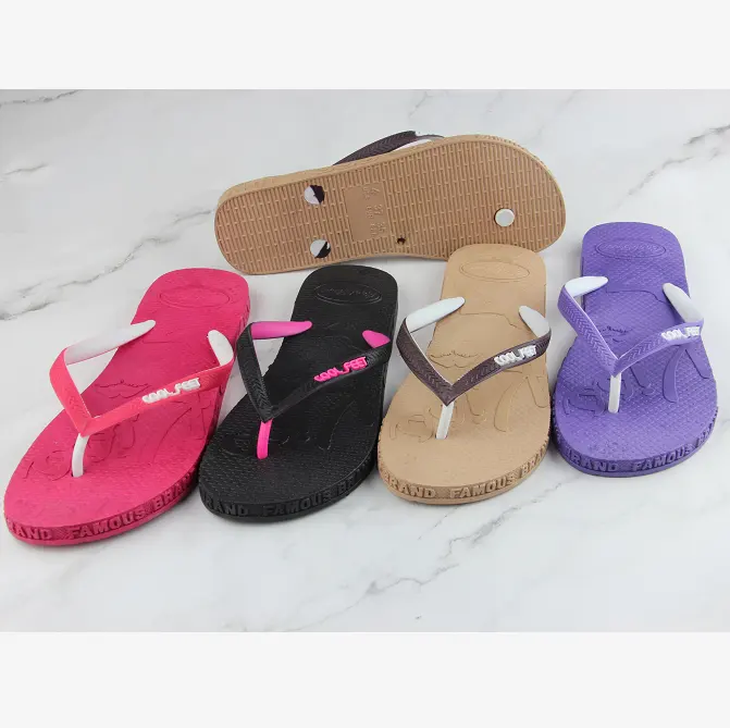 Ventas calientes de verano de PVC suela flip flops Mujer Sandalias de playa