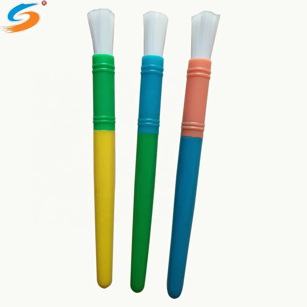 3pcs color plastic synthetic paint brush for kid DIY painting