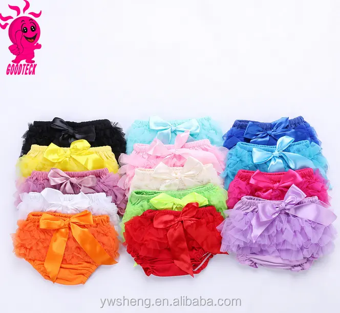 2017 tutu bloomers bicchierini del bambino biancheria intima di cotone tinta unita mutandine volant bloomer