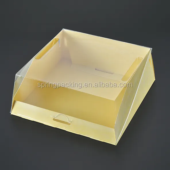 custom cake box material can be APET RPET BOPS PS PVC plastic dome lid for patisseries cake packaging