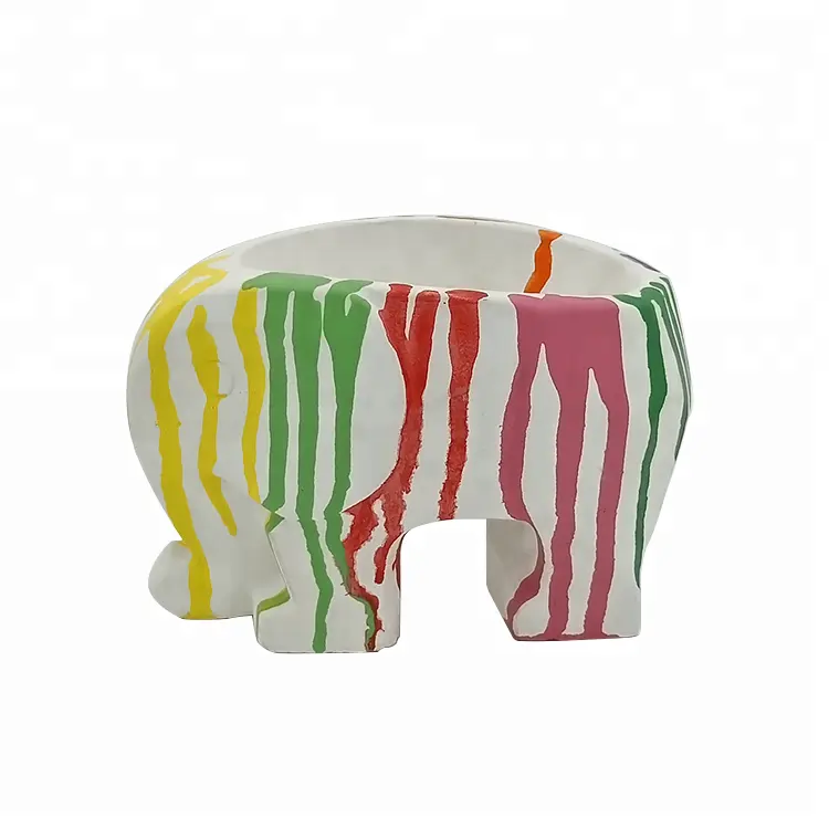 الإبداعية رسمت باليد الملونة الحيوان زهرة وعاء النبات الفيل زهرة وعاء الحيوان الغراس