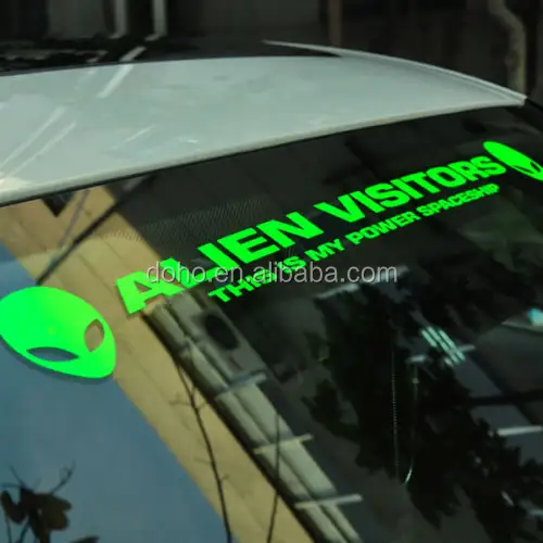 Green Car Skull Reflective Windshield Sticker,Vinyl Light Reflective Diamond Pattern Stickers