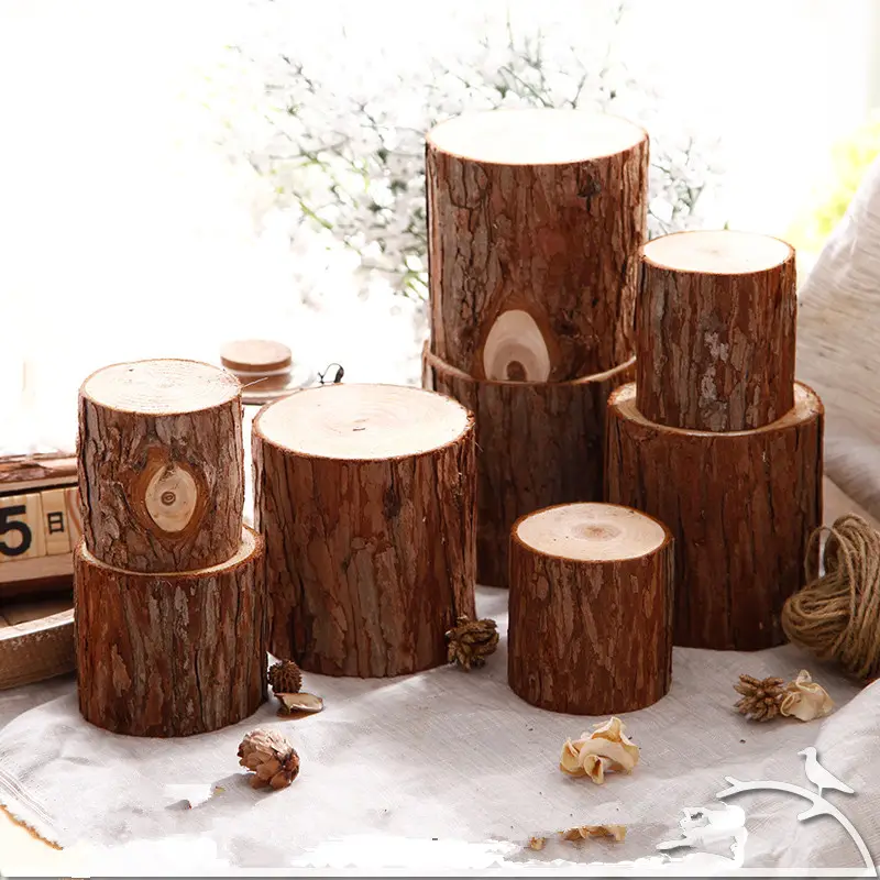 De Madera pila base adornos de madera original abeto árbol fotografía herramienta manual bricolaje Decoración