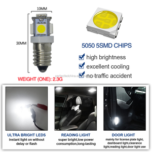Perfect <strong>E10</strong> <strong>LED</strong> Light Bulbs 5SMD 5050 Replacement 3V 9V <strong>12V</strong> DC for Auto Interior Lighting Lantern Flashlight Torches - Product Image 4