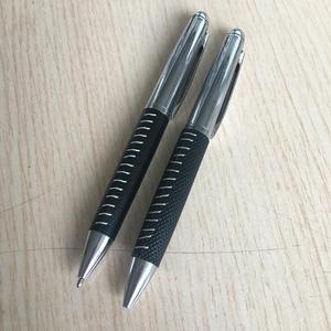 贸易保证新设计豪华金属笔，黑色扭曲型皮革金属笔与 OEM 标志