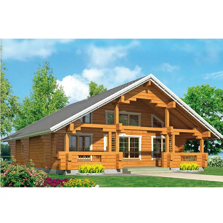 Leisure waterproof wooden holiday house log cabin wooden house prefabricated