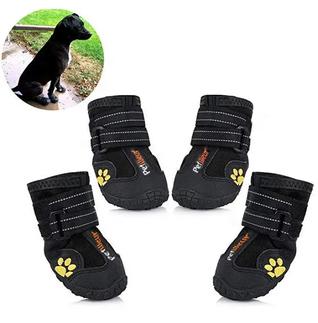 Köpek çizmeleri su geçirmez ayakkabı orta büyük köpekler yansıtıcı sağlam Anti kayma taban Pet Paw koruyucular