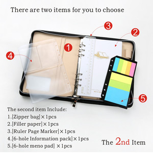 2019 A5 Business Reiß verschluss tasche <span class=keywords><strong>Notebook</strong></span> PU Leder Organizer Planer mit Lineal Lose blatt bindung