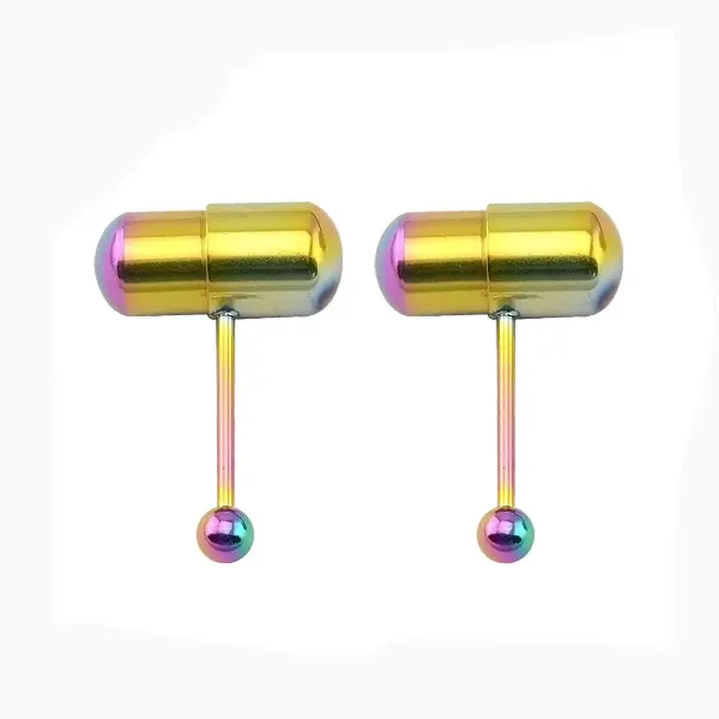 Campione gratuito colorato magnetico vibrante porno pillola linguetta anello piercing lingua