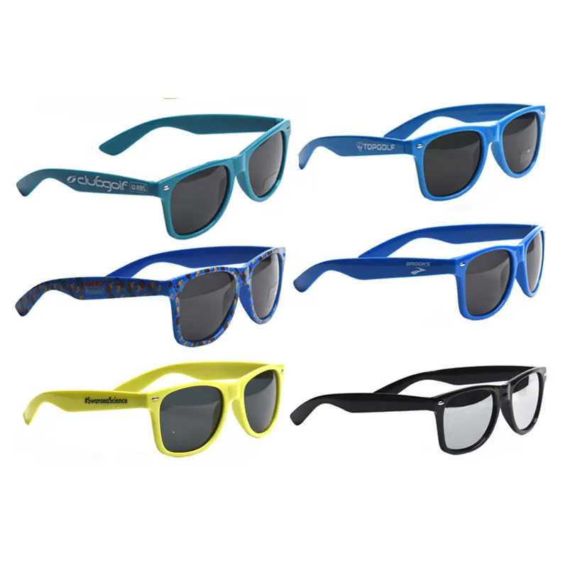 Prezzo di fabbrica promozionale UV 400 Neon Pinhole occhiali da sole/occhiali da sole in plastica con logo personalizzato made in China