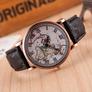 >>> Erkek Casual İş saat Relogio Unisex erkek kadın İzle moda lüks saatler dünya haritası tasarım Analog kuvars-izle - Product Image 4