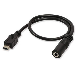 1ft Mini-USB-Stecker auf 3,5-mm-Buchse Buchse <span class=keywords><strong>Audio</strong></span> kabel Kabel für Active Clip Mikrofon Mikrofon adapter Kabel <span class=keywords><strong>Audio</strong></span> übertragung Schwarz CN;GUA - Product Image 4