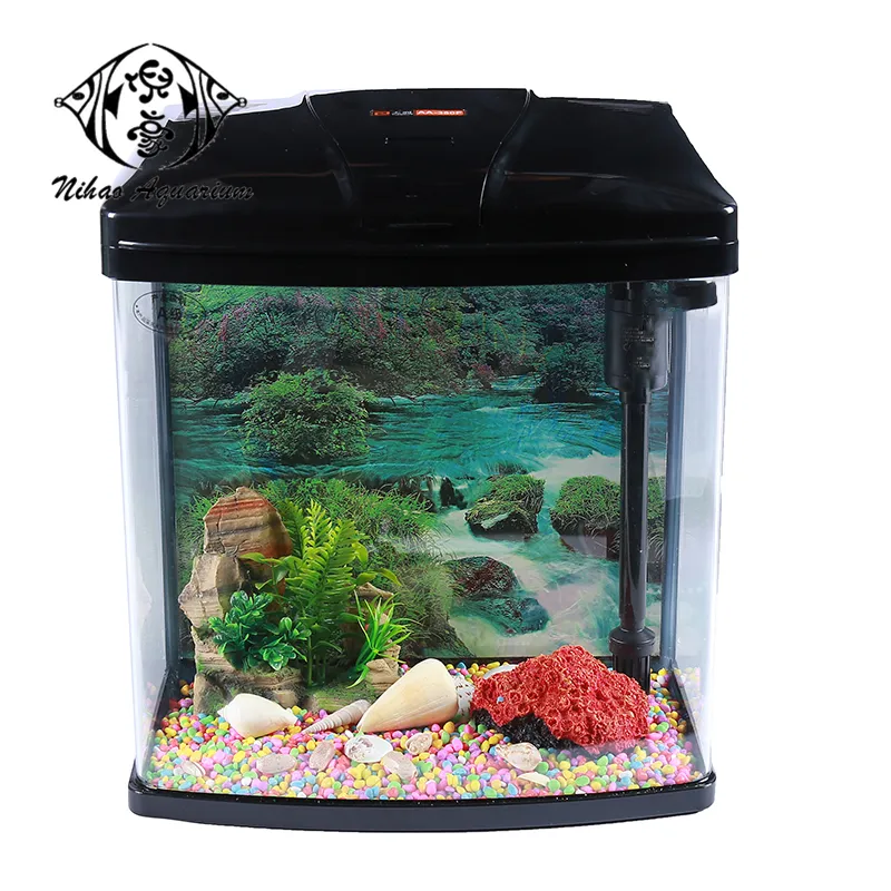 SOBO indoor home decoration small glass fish tank aquarium with filter pump 20L / 35L / 50L