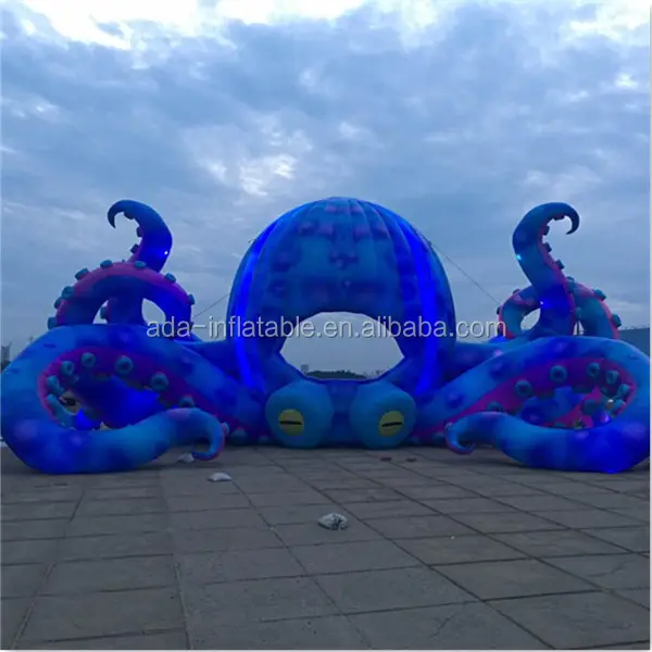 Amazing Christmas / Valentine's Day Event Stage Inflatable Giant Blue Octopus Animal 13m For Outdoor A