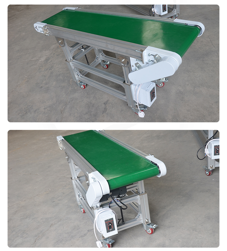 Aluminum Profile Adjustable Industrial Belt Conveyor For Workshop 2