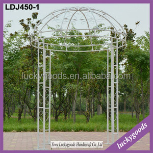 LDJ450 מפואר שלב קישוט לבן חתונה ביתן סיטונאי פרגולות ברזל