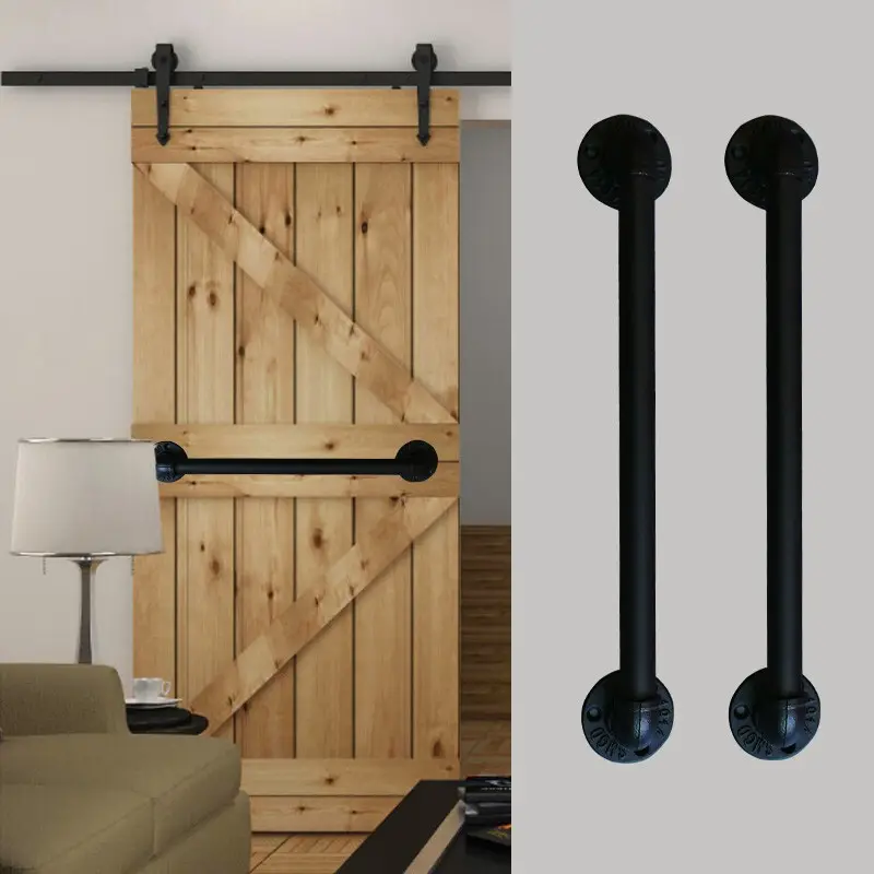 Poignée de porte en bois en acier au carbone pour poignée de tuyau de collecte industrielle noir