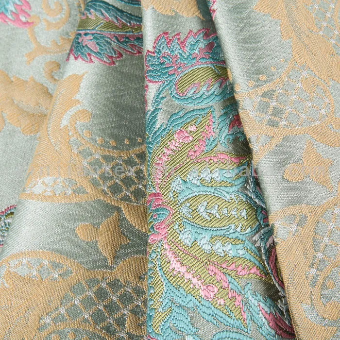 Tissu de tapisserie jacquard tissé de bonne qualité, étoffe à motifs ondulés style arabe