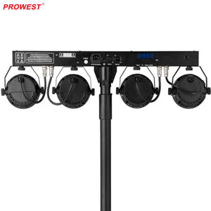 48Pcs 1W <span class=keywords><strong>LED</strong></span> Par Can Light set RGBW <span class=keywords><strong>LED</strong></span> Bar Stage Light con supporto triangolare telecomando per Party Light Disco Bar