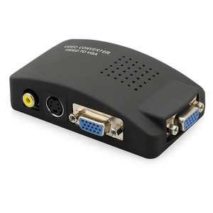 Conversor de vídeo composto rca s-video, caixa de conversor de vídeo av rca cvbs para vga tv para pc conversor de vídeo para pc hdtv