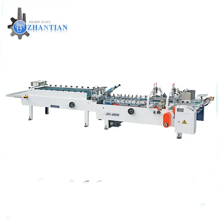 Zh-800C ZHANTIAN Multifunctional Automatic straight-line box folder gluer small gluing machine automatic