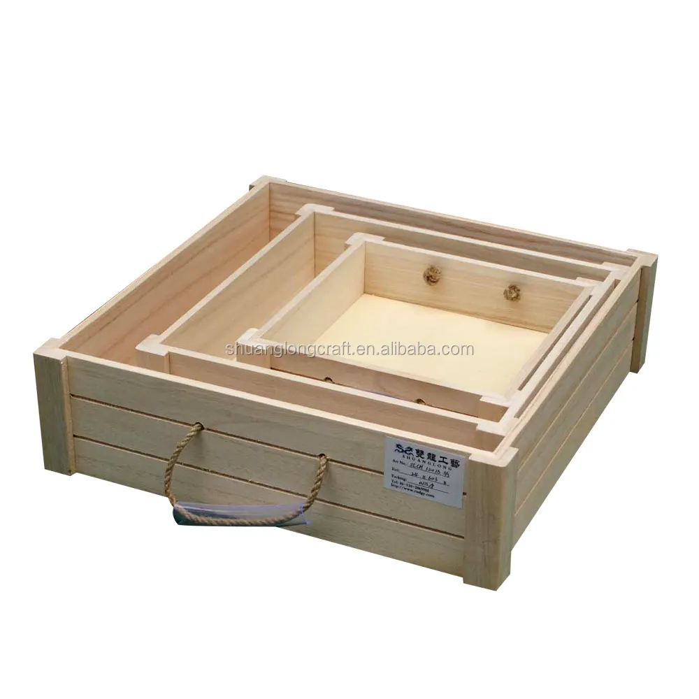 Houseworks almacenamiento cajas y pallet pequeño cajón de madera cesta de madera caja