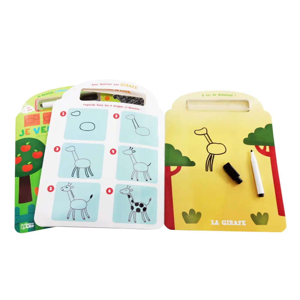 Touchfive — livre pour enfants avec marqueurs portables faciles à essuyer et nettoyage, facilite l'éveil des nombres et des lettres