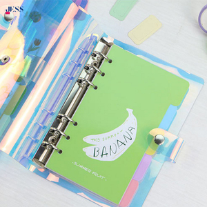 A5A6A7 Laser PVC Veranstalter Lose Blatt <span class=keywords><strong>Notebook</strong></span> mit 6 Ring Binder