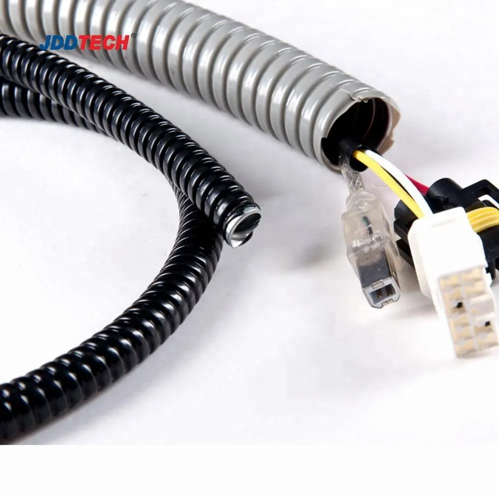 Conducto de metal flexible de acero galvanizado recubierto de PVC, cable eléctrico, tubo de telar de alambre